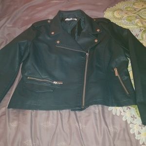Hunter green leather jacket from New York & Compa